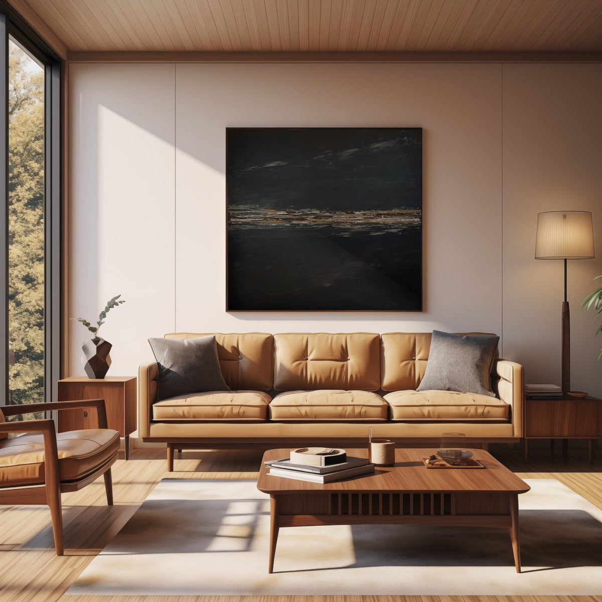Americano layers in deep espresso, earthy neutrals, and subtle highlights, this abstract landscapes invites reflection and warmth